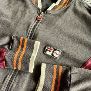 FILA 🎾 Men’s Vintage Brown & Maroon Setanna Track/Tennis Jacket - Size MEDIUM